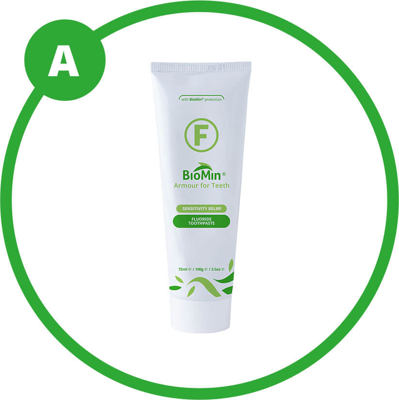 Group A - 5% fluorocalcium phosphosilicate (BioMin&reg; F)